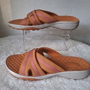 Women's Orange and Pink Privo Slide Sandals Size 11.